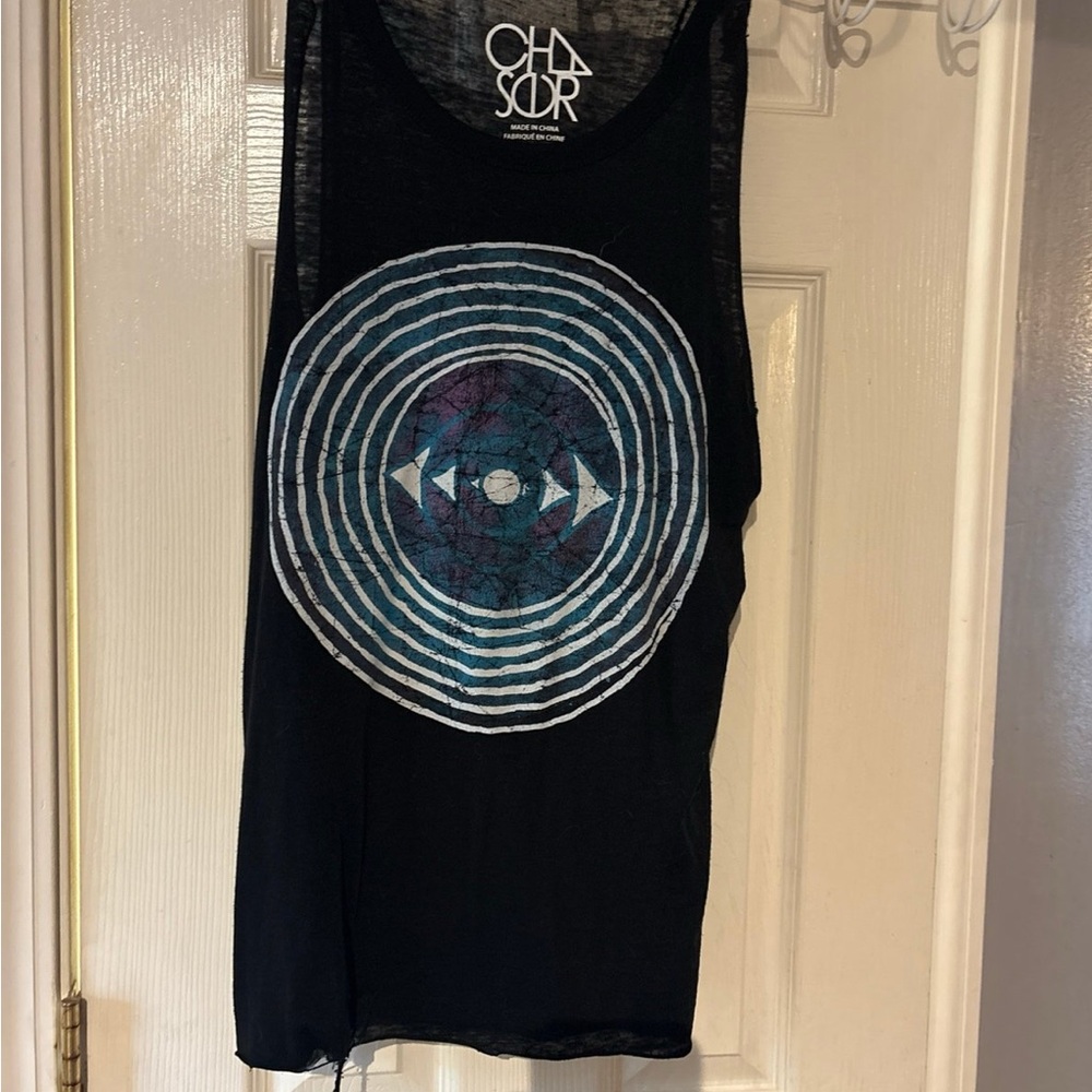 Chaser Black Tank with Circular Graphic